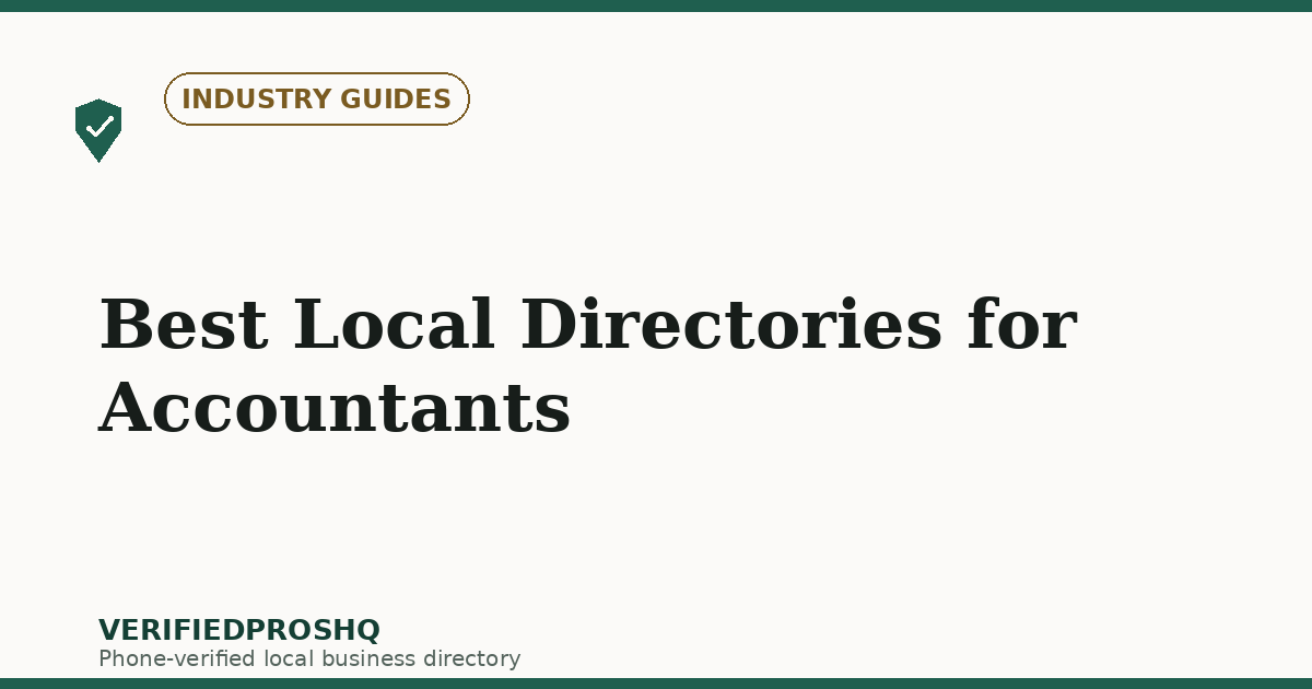 Best Local Directories for Accountants