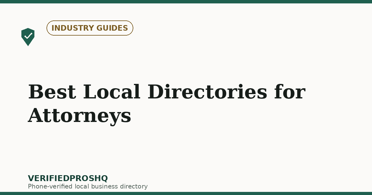 Best Local Directories for Attorneys