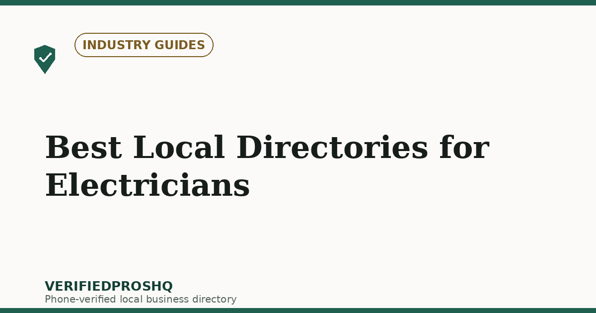 Best Local Directories for Electricians
