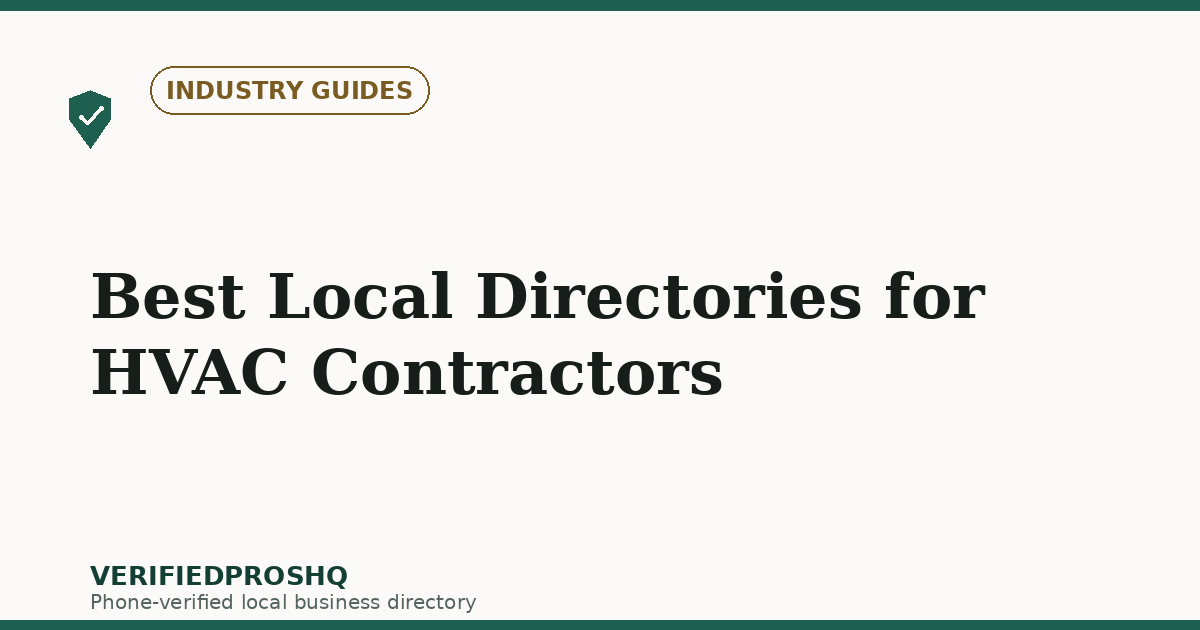 Best Local Directories for HVAC Contractors