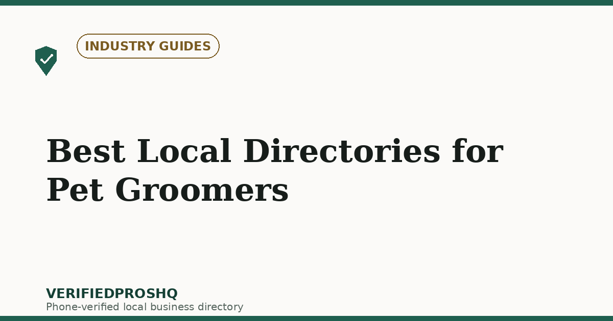Best Local Directories for Pet Groomers