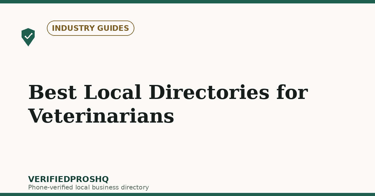 Best Local Directories for Veterinarians